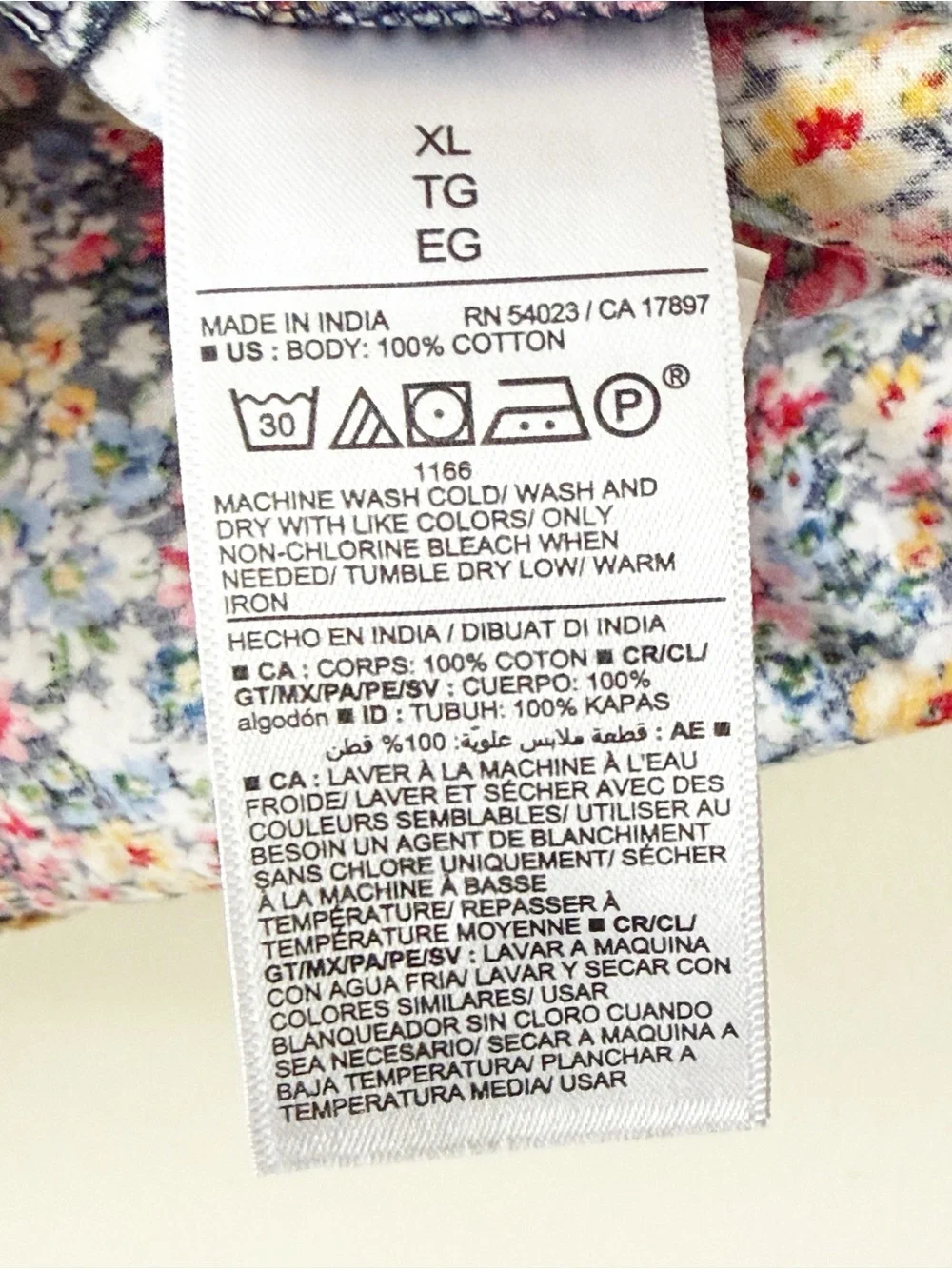 Old Navy Floral Print Puff Sleeve Babydoll Top Blue Multicolor 100% Cotton XL